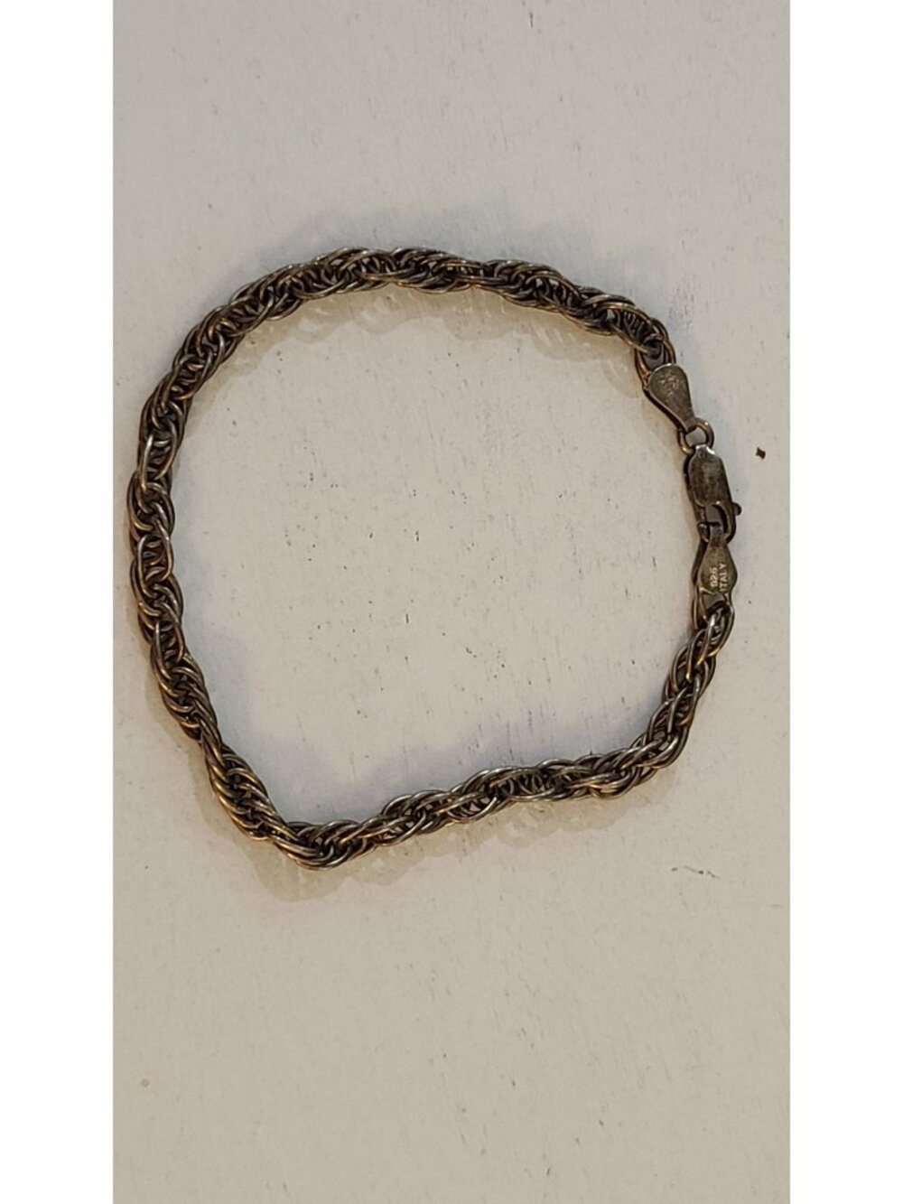 Vintage Sterling Silver Byzantine/Wheat Chain Bracelet Italy 9g